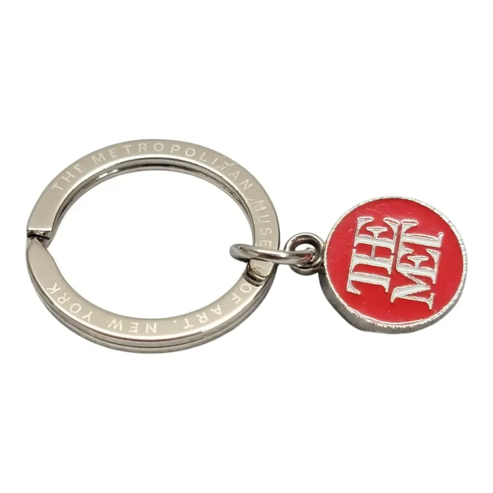 The Met Metropolitan Museum Art New York Red Enamel Logo Keychain Key Ring